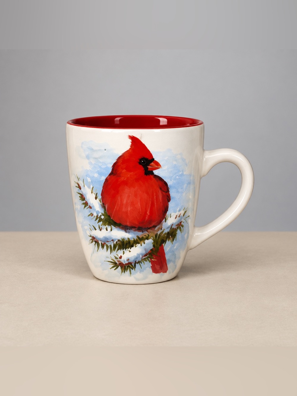 Red Cardinal Sitting On Tree Branch Mug 12 OZ. burton+BURTON